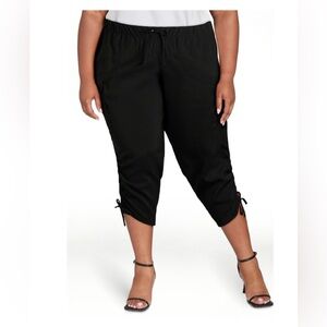 Sofia Vergara 🌷Luxe Cargo High-Rise Black Cinched Twill Pants size  2XL (20)